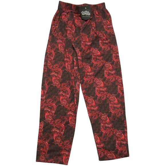 California Crazee Wear Terminator Baggy Workout Gym Pants Mens M Red NWT 90s - Picture 1 of 10